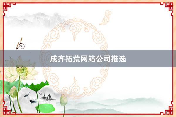 成齐拓荒网站公司推选